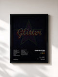 #noir Tableau de l'album Glitter de Gary Glitter, cadre noir, imprimé et encadré en France