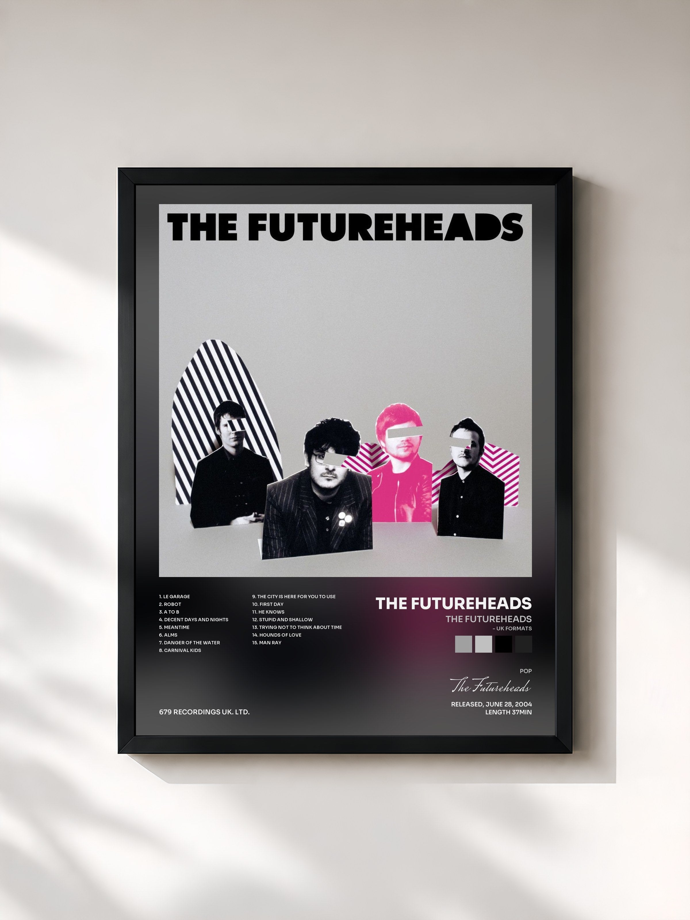 #noir Tableau de l'album The Futureheads (- UK Formats) de The Futureheads, cadre noir, imprimé et encadré en France