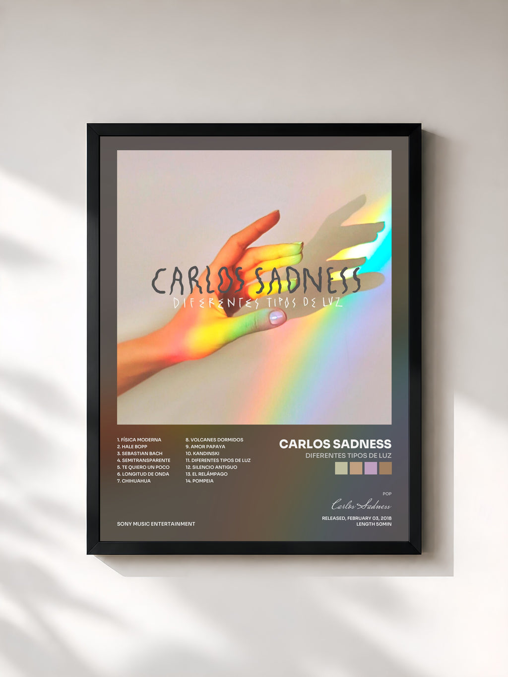 #noir Tableau de l'album Diferentes Tipos de Luz de Carlos Sadness, cadre noir, imprimé et encadré en France