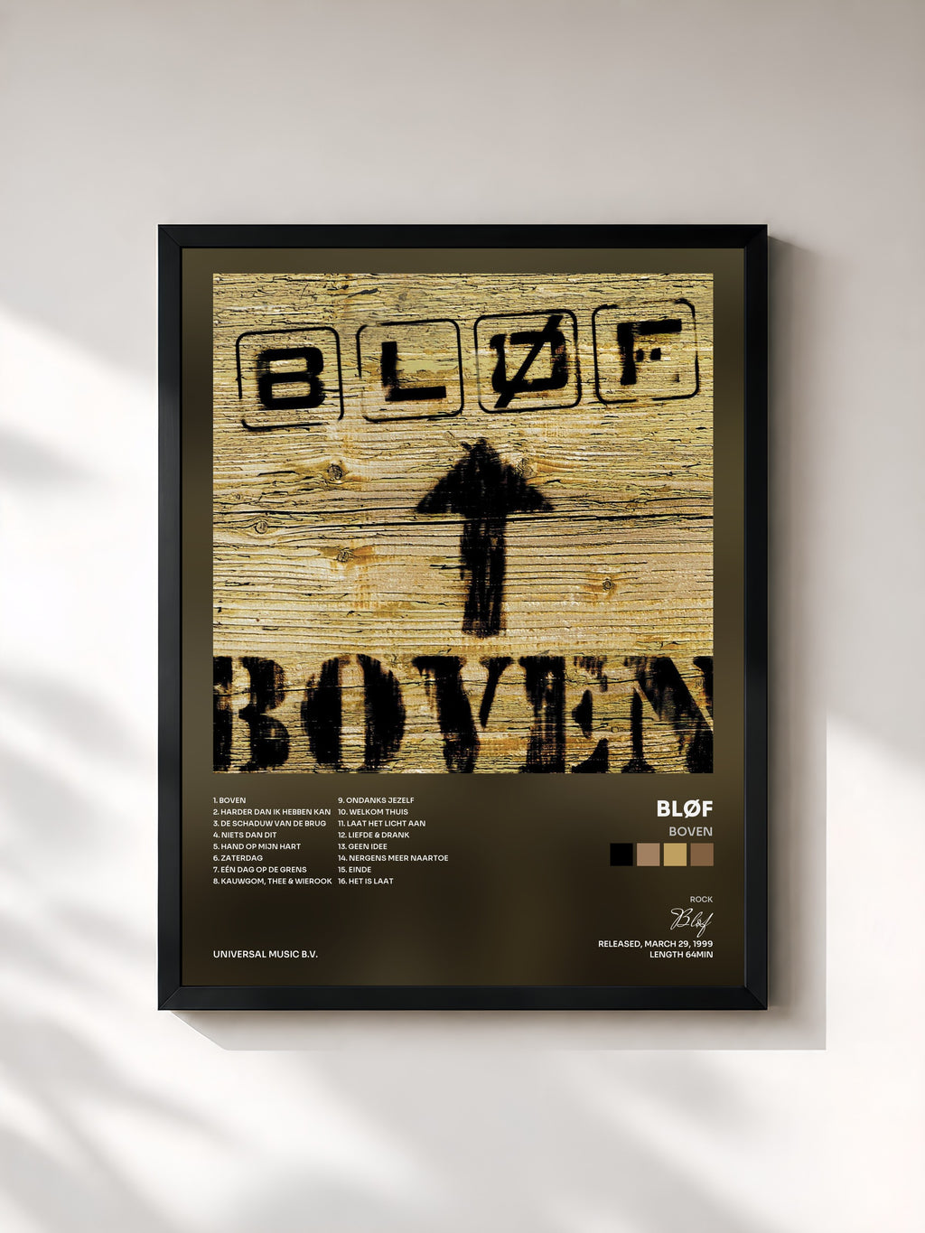 #noir Tableau de l'album Boven de Bløf, cadre noir, imprimé et encadré en France
