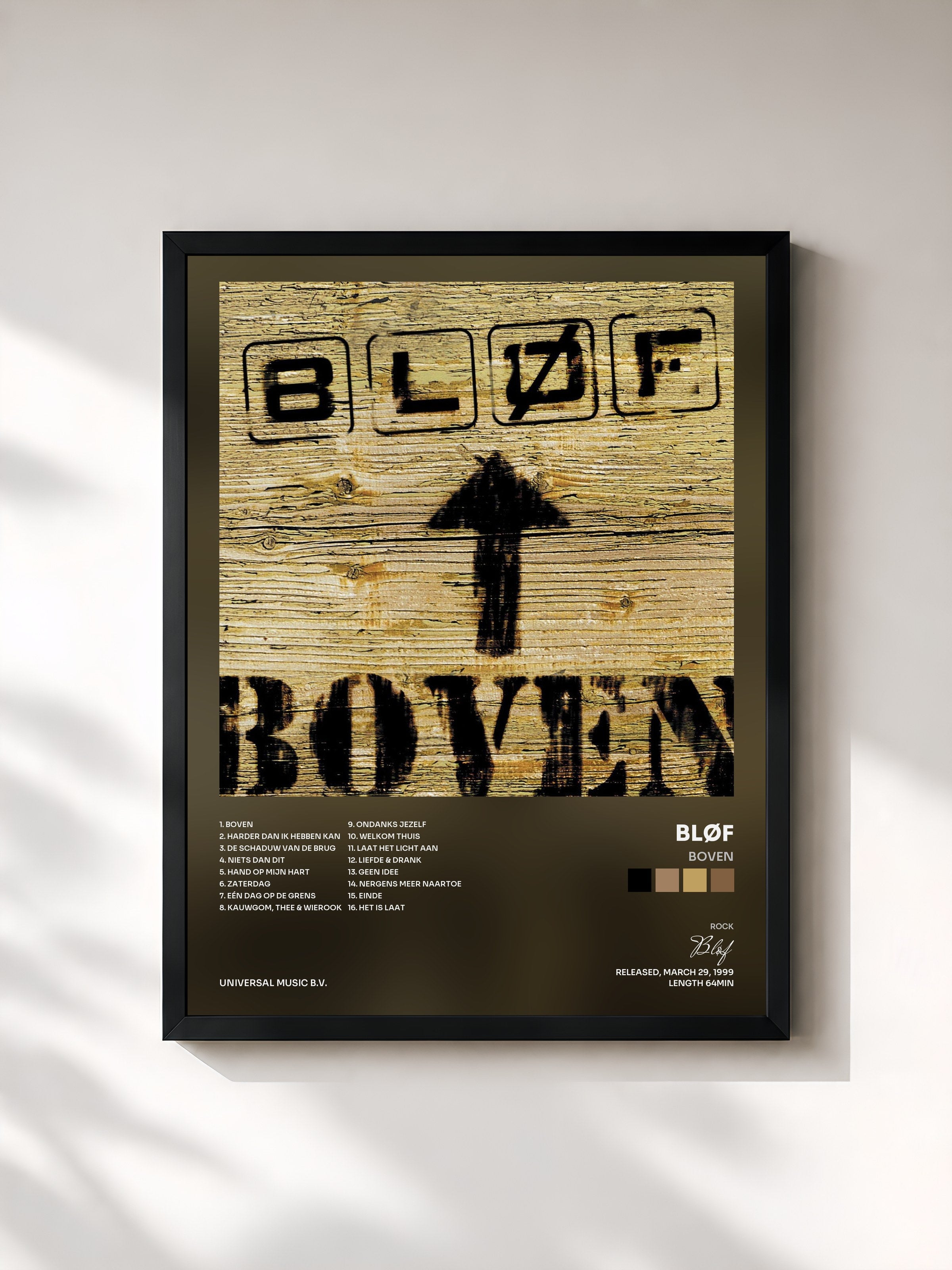 #noir Tableau de l'album Boven de Bløf, cadre noir, imprimé et encadré en France