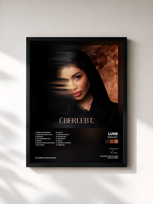 Lune · ÜBERLEBT. — Affiche encadrée