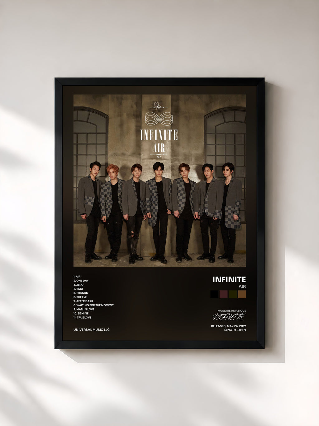#noir Tableau de l'album Air de INFINITE, cadre noir, imprimé et encadré en France