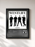 #noir Tableau de l'album Gravity de Westlife, cadre noir, imprimé et encadré en France