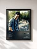#noir Tableau de l'album Wicked Ways de Waylon, cadre noir, imprimé et encadré en France