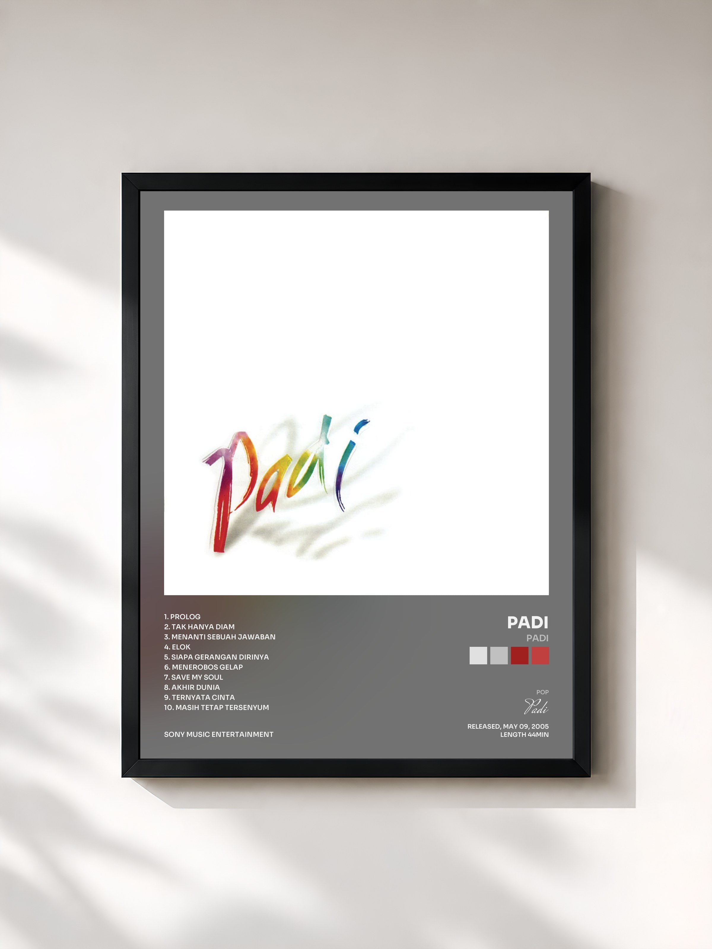 #noir Tableau de l'album Padi de Padi, cadre noir, imprimé et encadré en France