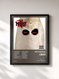 #noir Tableau de l'album FUNNY GAMES de Noyz Narcos, cadre noir, imprimé et encadré en France