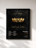 #noir Tableau de l'album FOREVER KING de Don Omar, cadre noir, imprimé et encadré en France