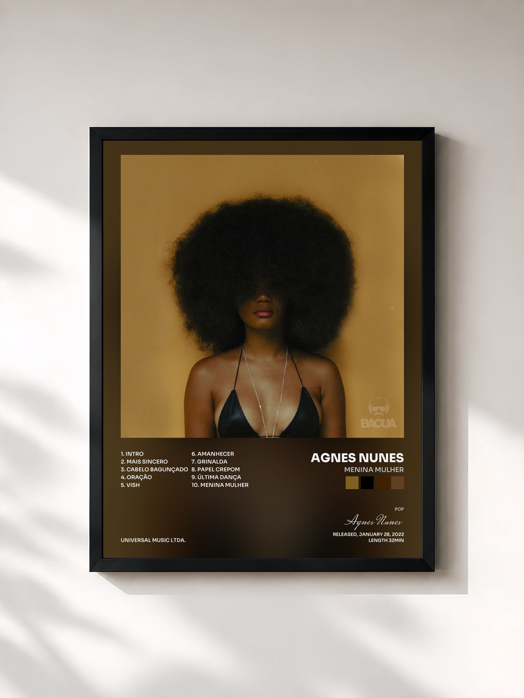 #noir Tableau de l'album Menina Mulher de Agnes Nunes, cadre noir, imprimé et encadré en France