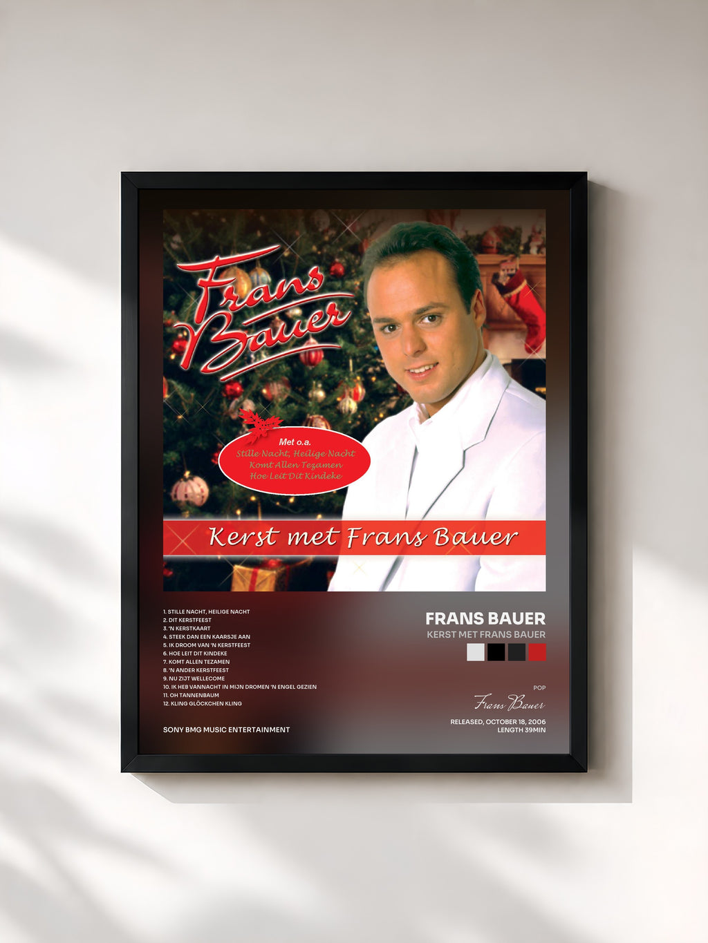 #noir Tableau de l'album Kerst Met Frans Bauer de Frans Bauer, cadre noir, imprimé et encadré en France