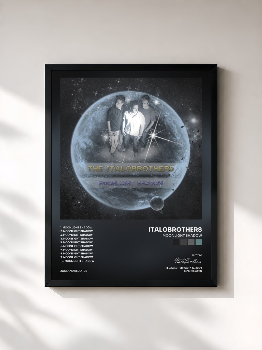 #noir Tableau de l'album Moonlight Shadow de ItaloBrothers, cadre noir, imprimé et encadré en France