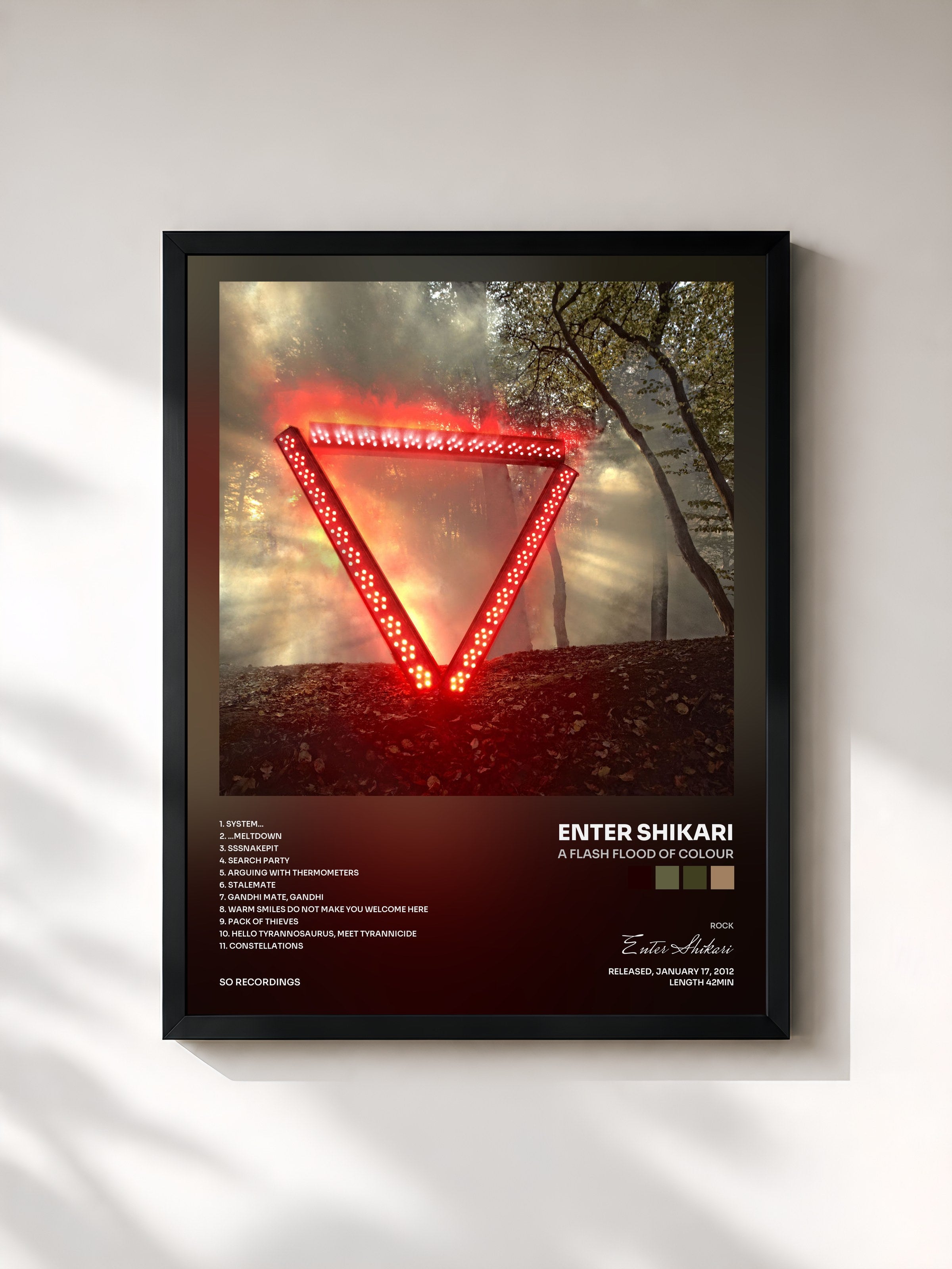 #noir Tableau de l'album A Flash Flood of Colour de Enter Shikari, cadre noir, imprimé et encadré en France
