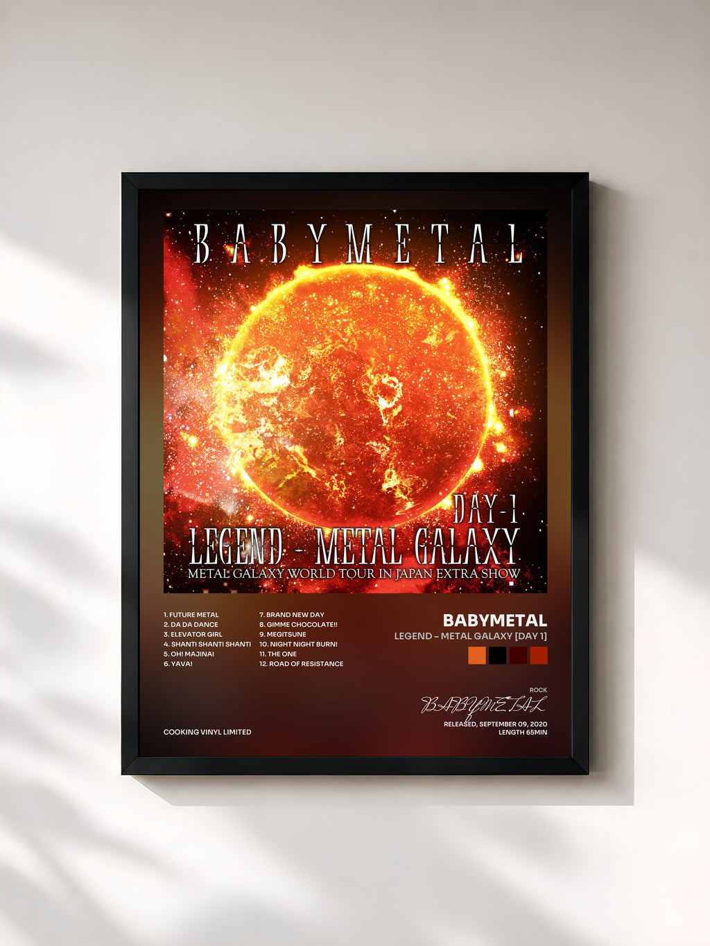 #noir Tableau de l'album LEGEND – METAL GALAXY [DAY 1] de BABYMETAL, cadre noir, imprimé et encadré en France