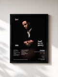 #noir Tableau de l'album Thank You For Believing de Toosii, cadre noir, imprimé et encadré en France