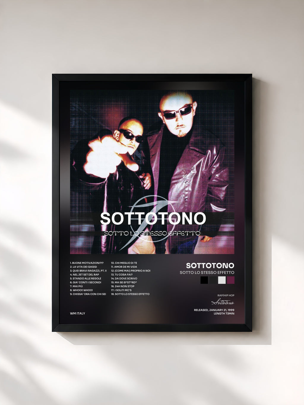 #noir Tableau de l'album Sotto lo stesso effetto de Sottotono, cadre noir, imprimé et encadré en France