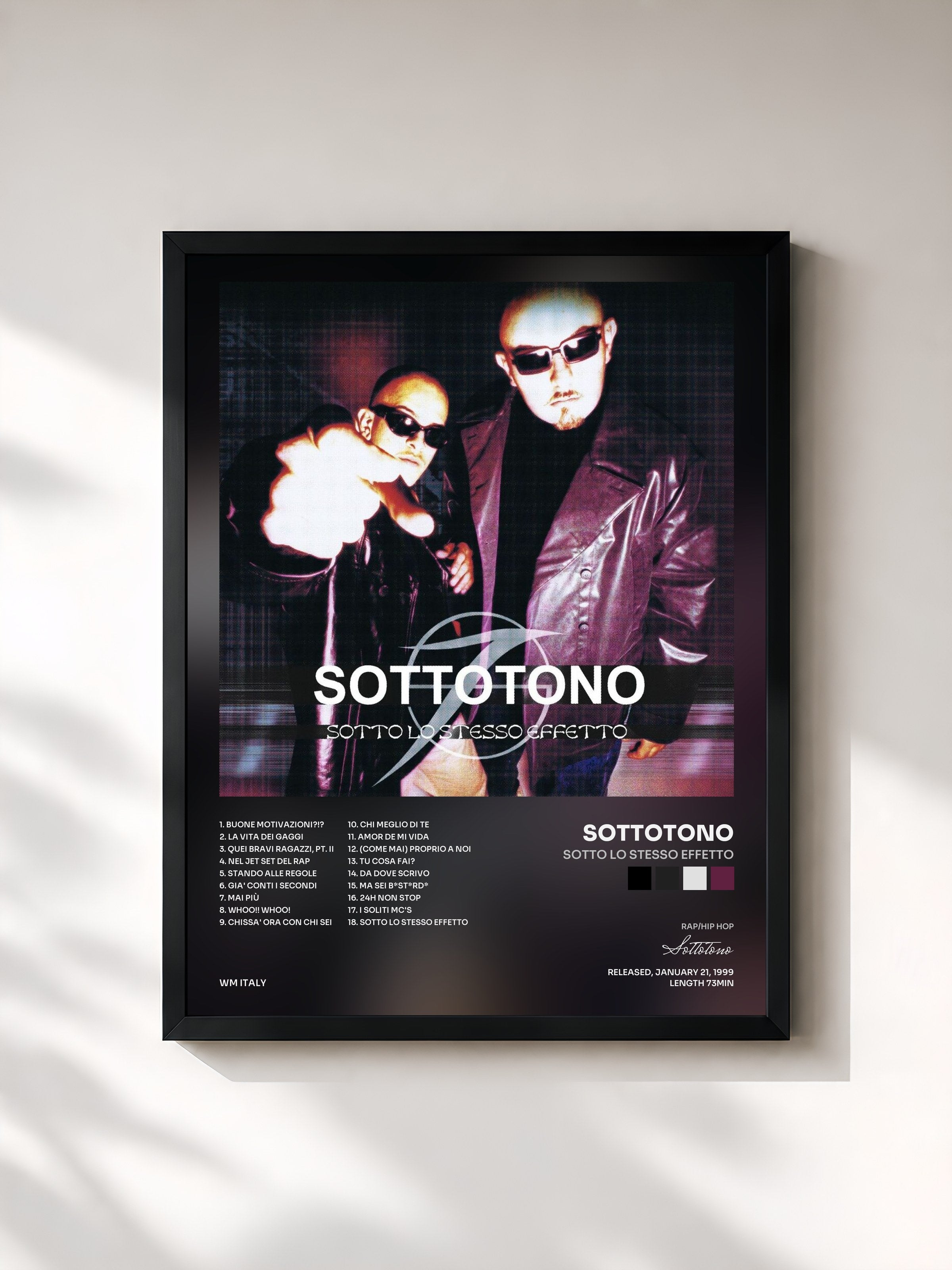 #noir Tableau de l'album Sotto lo stesso effetto de Sottotono, cadre noir, imprimé et encadré en France