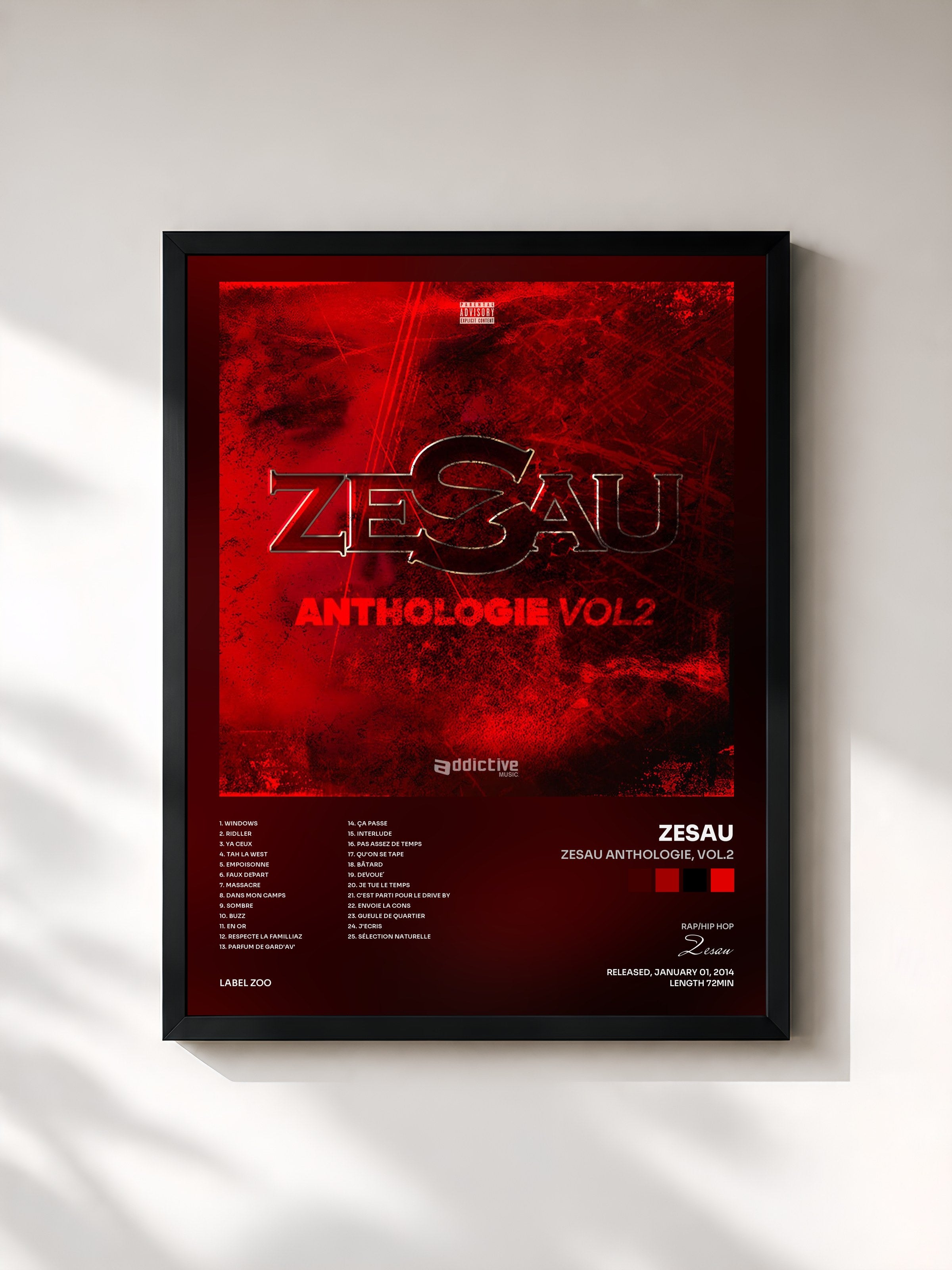 #noir Tableau de l'album Zesau Anthologie, Vol.2 de Zesau, cadre noir, imprimé et encadré en France