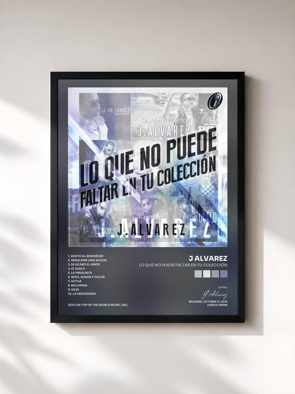 #noir Tableau de l'album Lo Que No Puede Faltar en Tu Colección de J Alvarez, cadre noir, imprimé et encadré en France