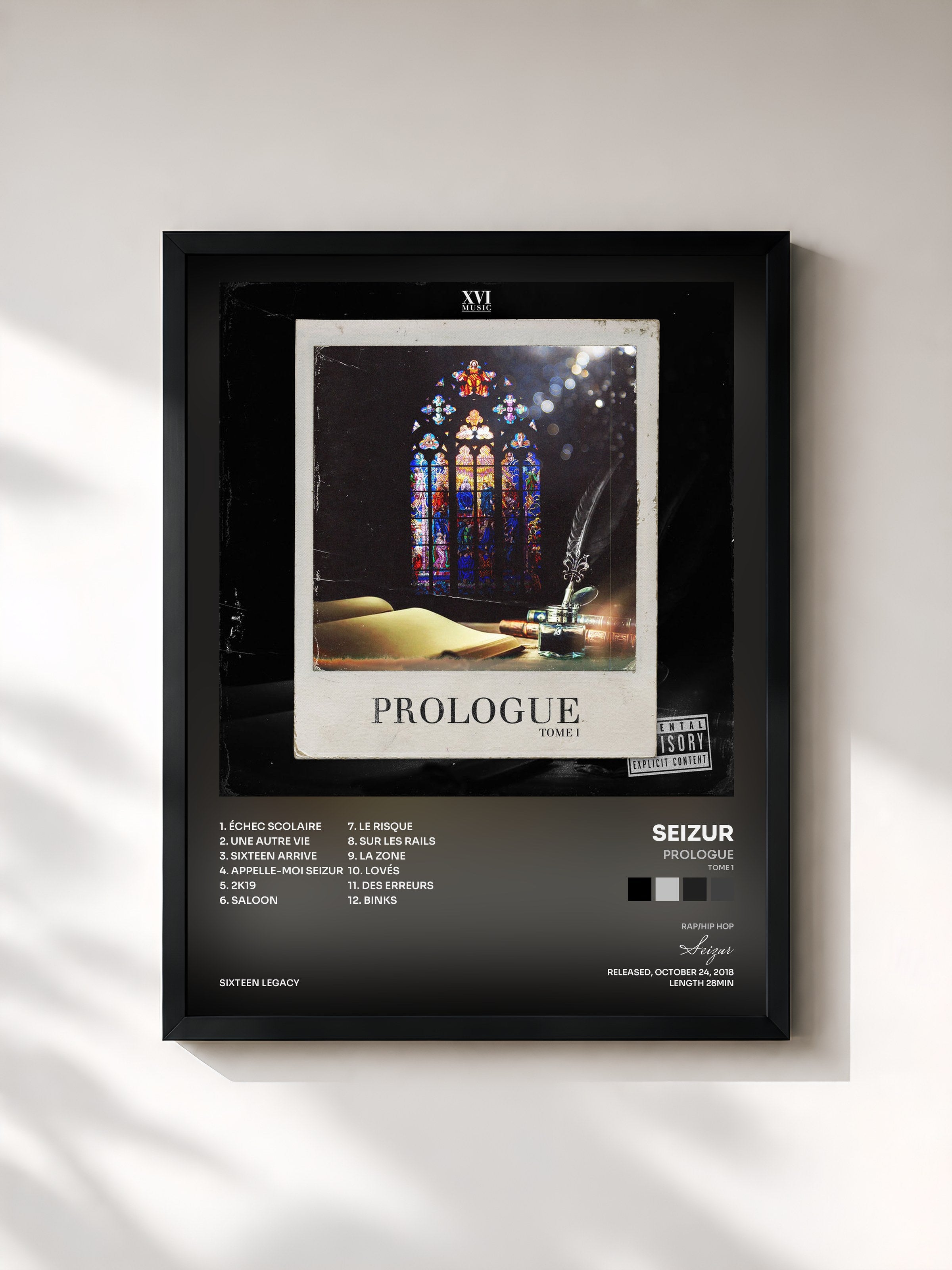 #noir Tableau de l'album Prologue (Tome 1) de Seizur, cadre noir, imprimé et encadré en France