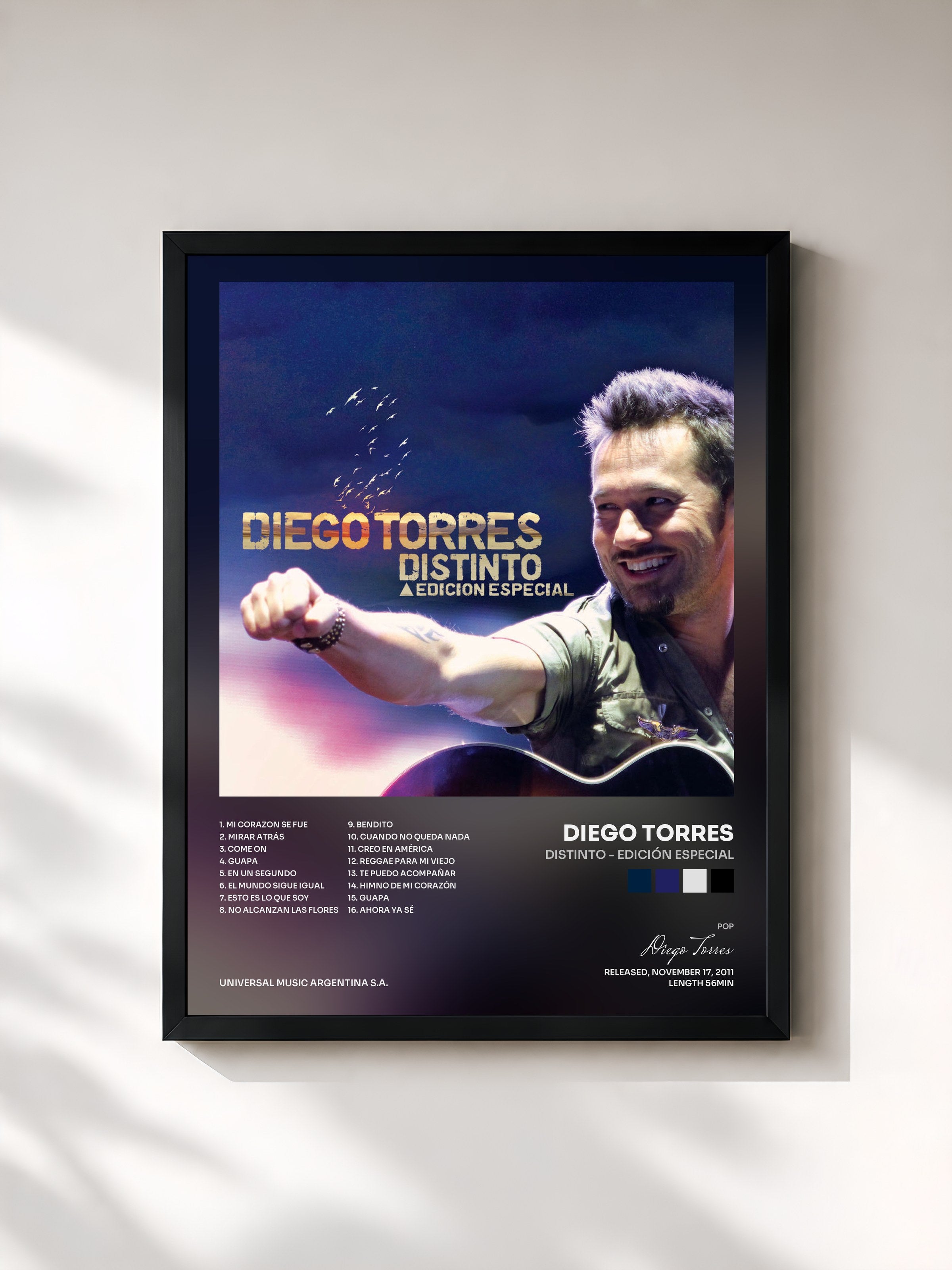 #noir Tableau de l'album Distinto - Edición Especial de Diego Torres, cadre noir, imprimé et encadré en France