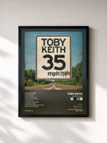 #noir Tableau de l'album 35 mph Town de Toby Keith, cadre noir, imprimé et encadré en France