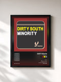 #noir Tableau de l'album Minority de Dirty South, cadre noir, imprimé et encadré en France