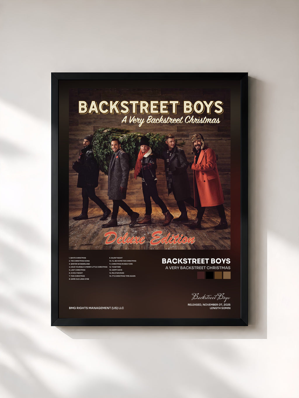 #noir Tableau de l'album A Very Backstreet Christmas de Backstreet Boys, cadre noir, imprimé et encadré en France