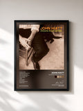 #noir Tableau de l'album Crossing Muddy Waters de John Hiatt, cadre noir, imprimé et encadré en France