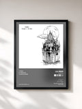 #noir Tableau de l'album castles de Lil Peep, cadre noir, imprimé et encadré en France