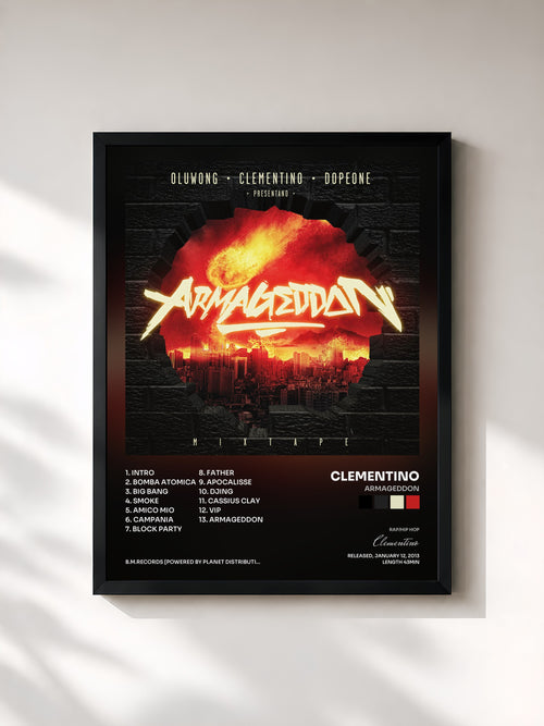 Clementino · Armageddon — Affiche encadrée