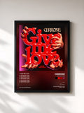 #noir Tableau de l'album Give Me Love de Cerrone, cadre noir, imprimé et encadré en France