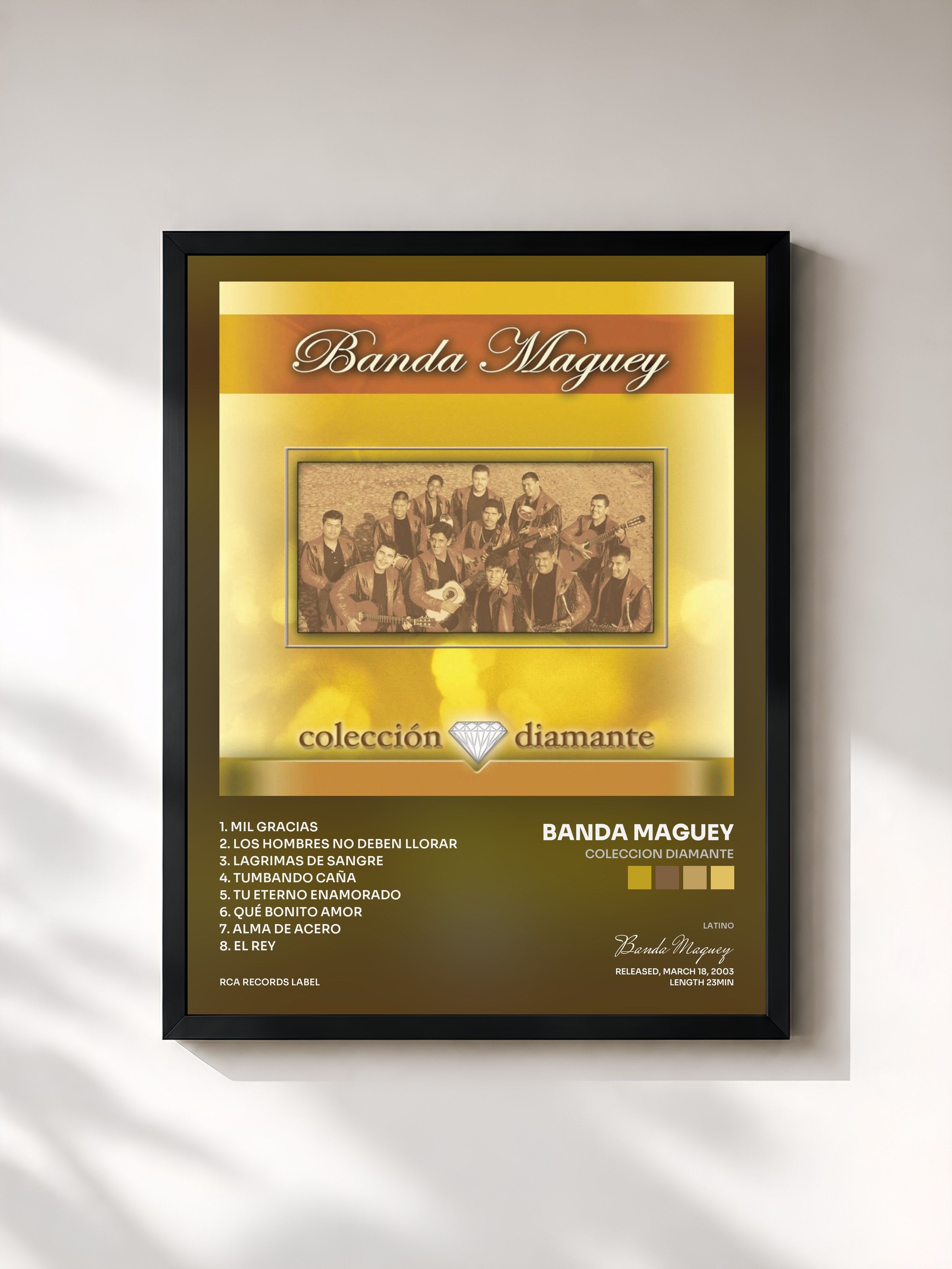 #noir Tableau de l'album Coleccion Diamante de Banda Maguey, cadre noir, imprimé et encadré en France