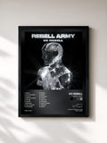 #noir Tableau de l'album Rebell Army de KC Rebell, cadre noir, imprimé et encadré en France