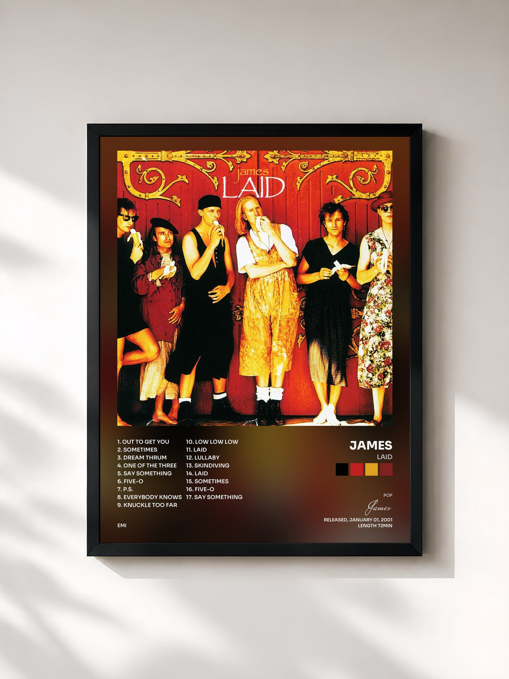 #noir Tableau de l'album Laid de James, cadre noir, imprimé et encadré en France