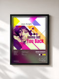 #noir Tableau de l'album Gonna Get You Back de Jean Knight, cadre noir, imprimé et encadré en France