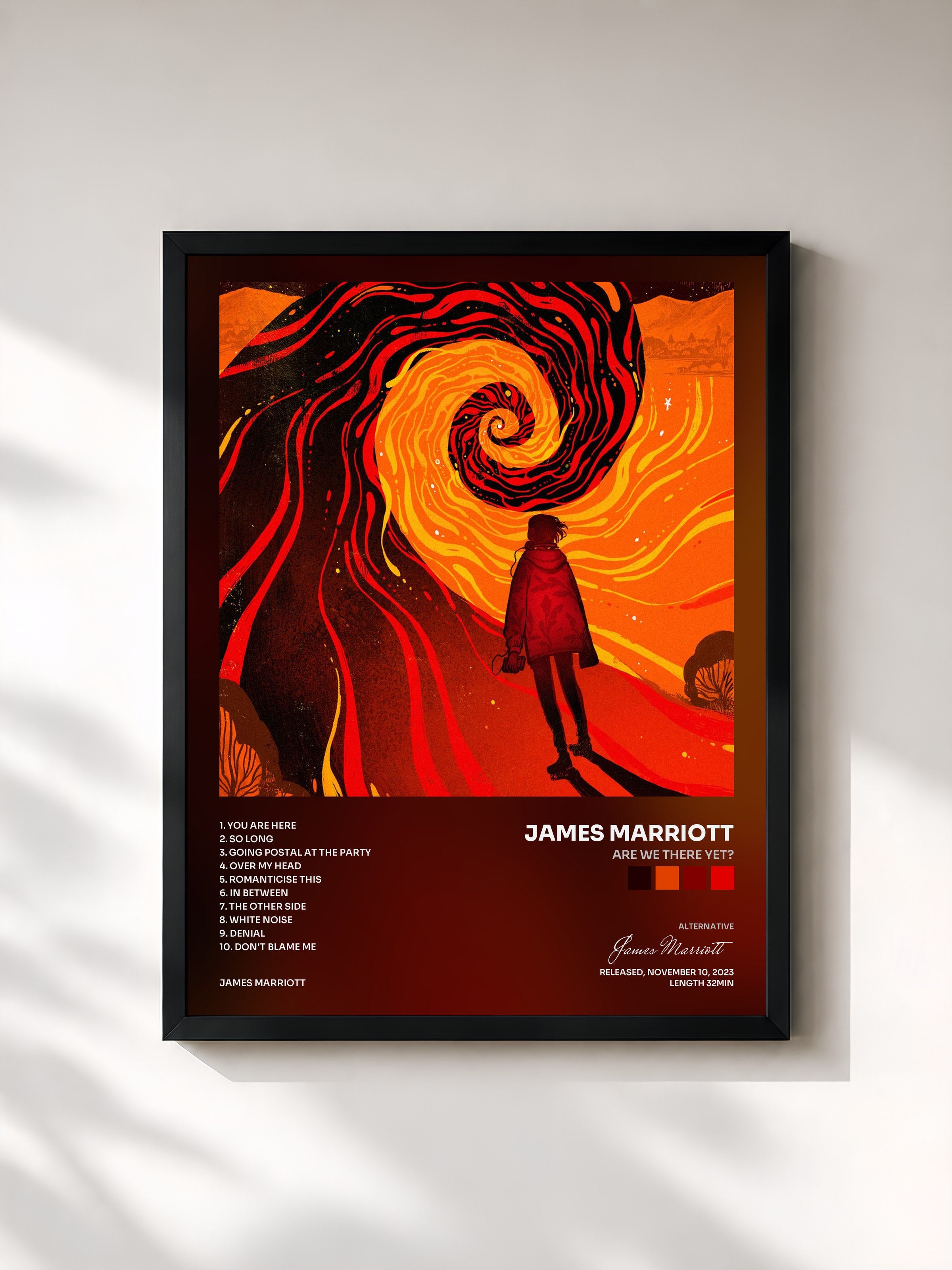 #noir Tableau de l'album Are We There Yet? de James Marriott, cadre noir, imprimé et encadré en France