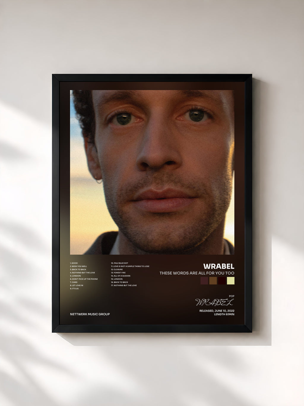 #noir Tableau de l'album these words are all for you too de WRABEL, cadre noir, imprimé et encadré en France