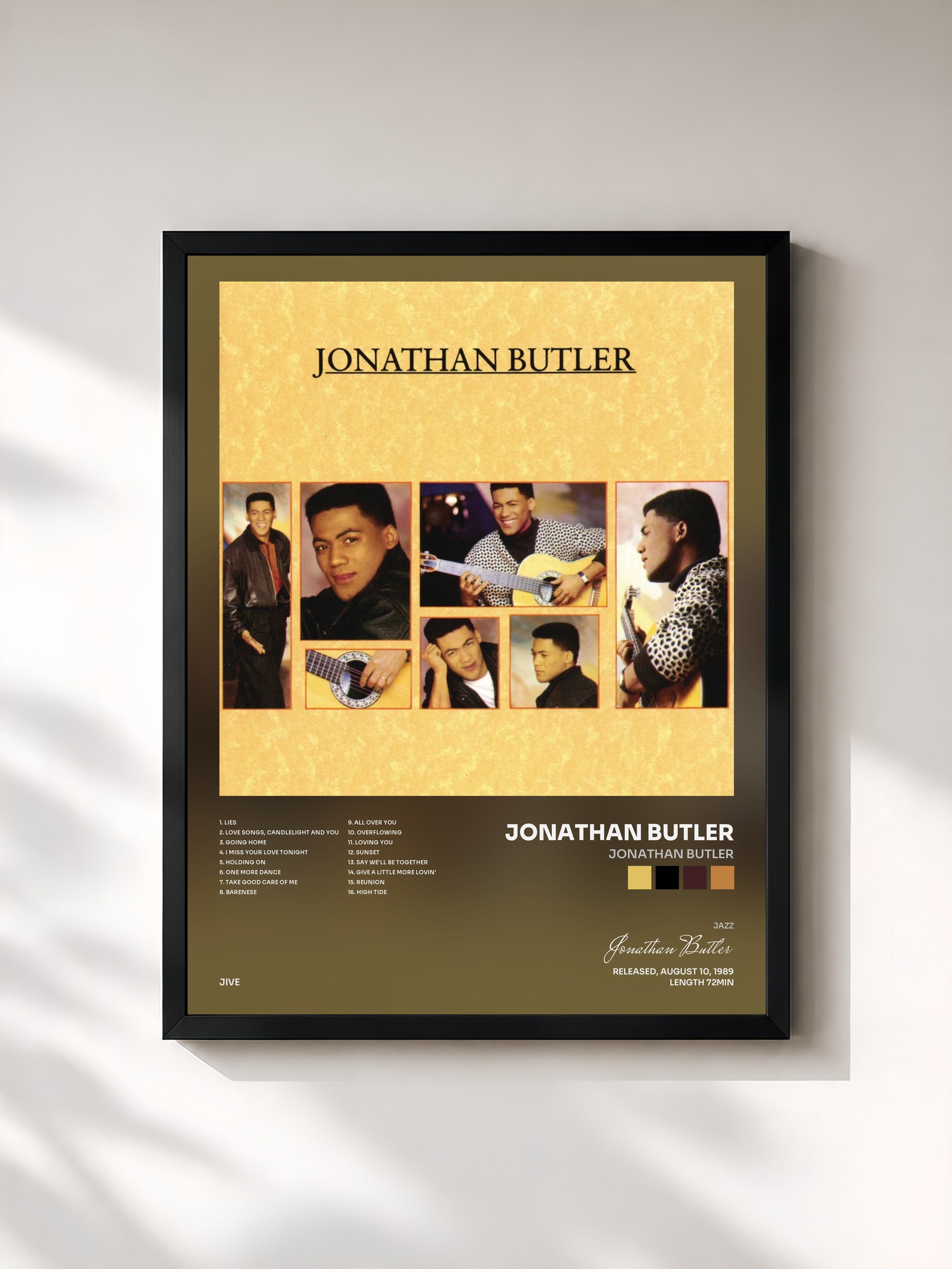 #noir Tableau de l'album Jonathan Butler de Jonathan Butler, cadre noir, imprimé et encadré en France