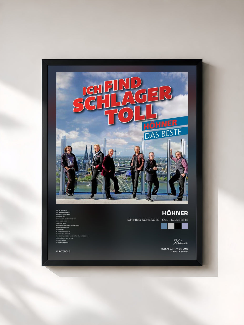 #noir Tableau de l'album Ich find Schlager toll - Das Beste de Höhner, cadre noir, imprimé et encadré en France