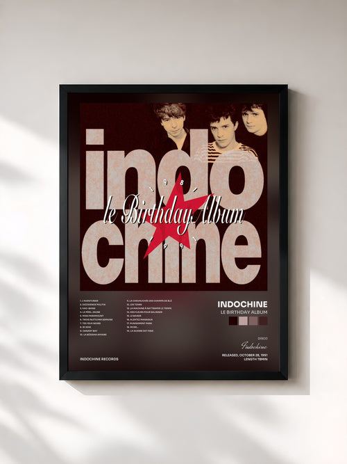 Indochine · Le Birthday album — Affiche encadrée