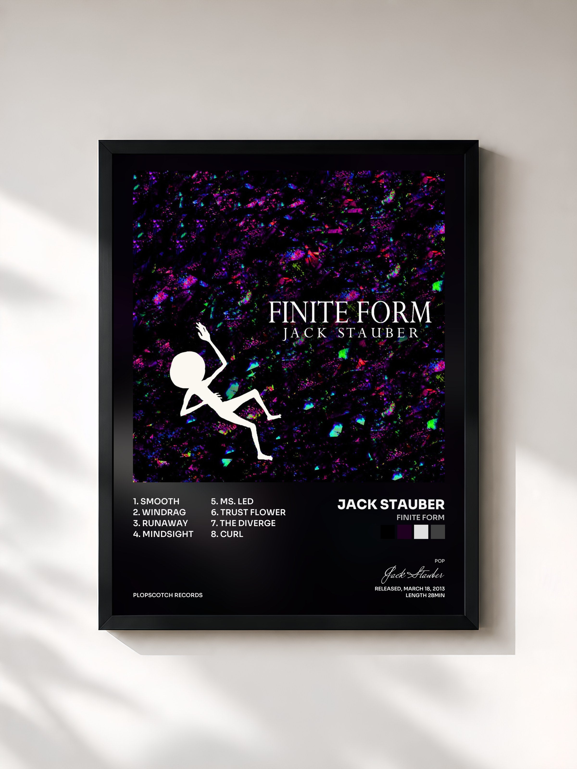 #noir Tableau de l'album Finite Form de Jack Stauber, cadre noir, imprimé et encadré en France