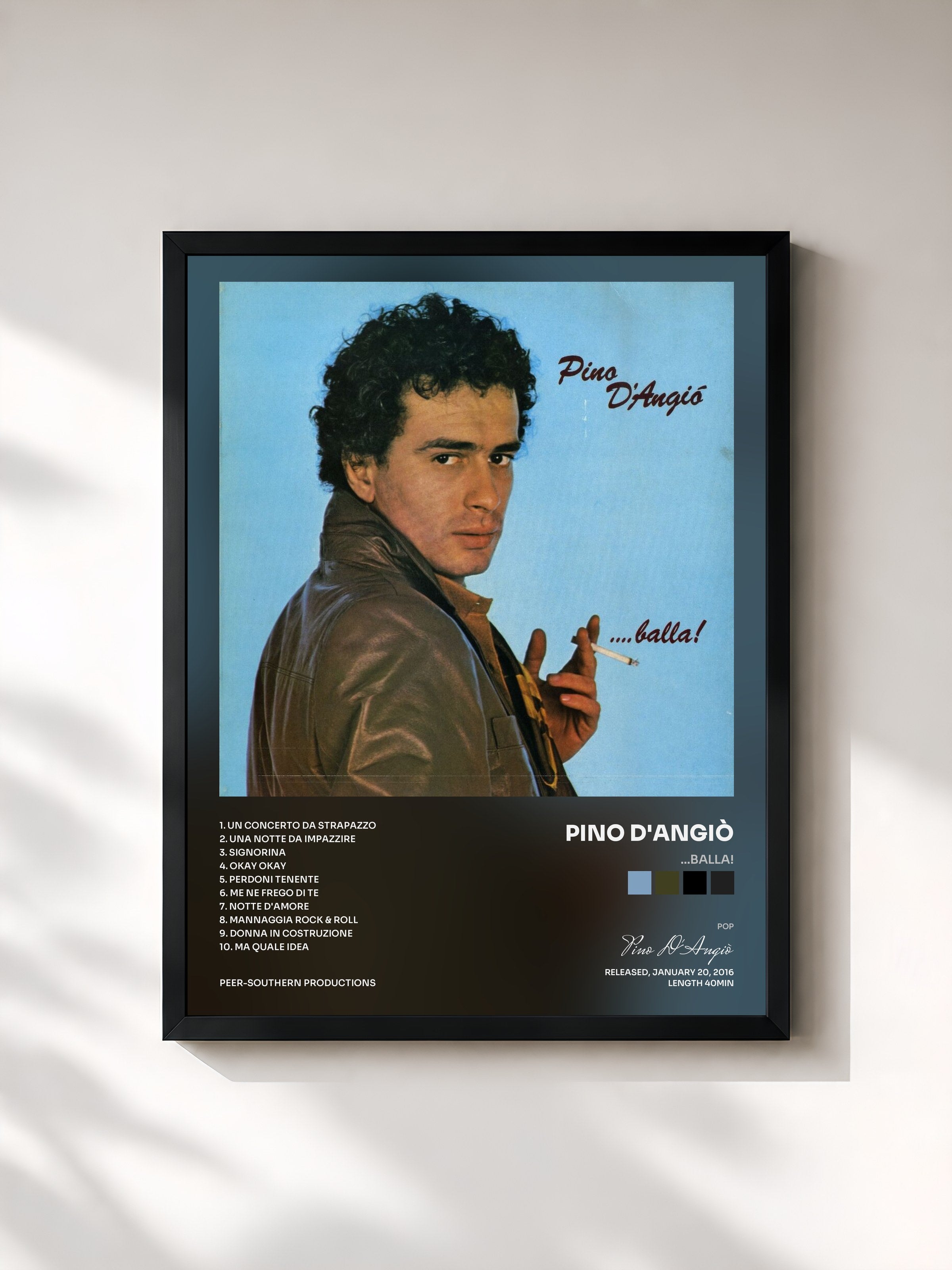 #noir Tableau de l'album ...Balla! de Pino D'Angiò, cadre noir, imprimé et encadré en France
