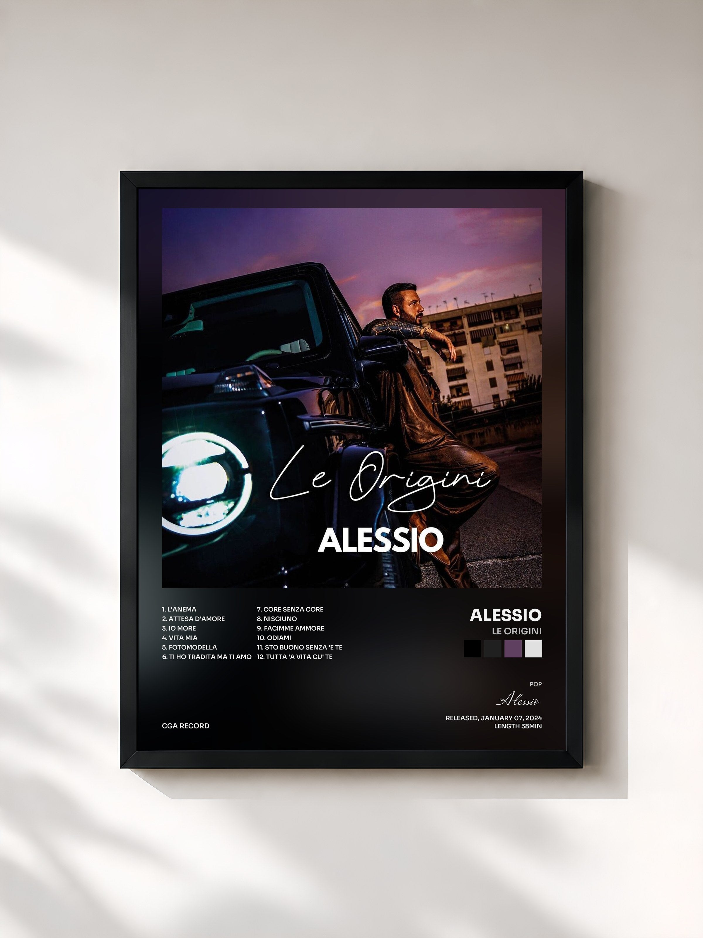 #noir Tableau de l'album Le Origini de Alessio, cadre noir, imprimé et encadré en France