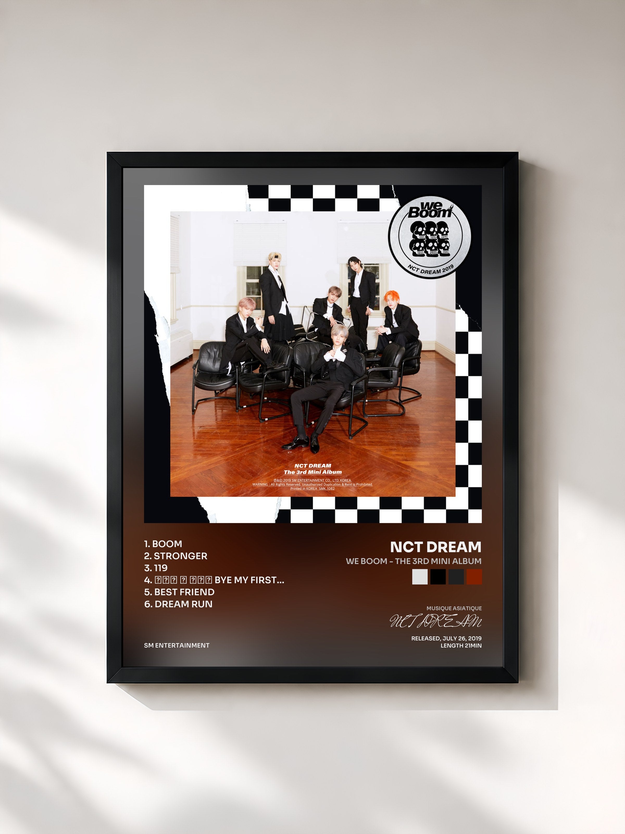 #noir Tableau de l'album We Boom - The 3rd Mini Album de NCT DREAM, cadre noir, imprimé et encadré en France