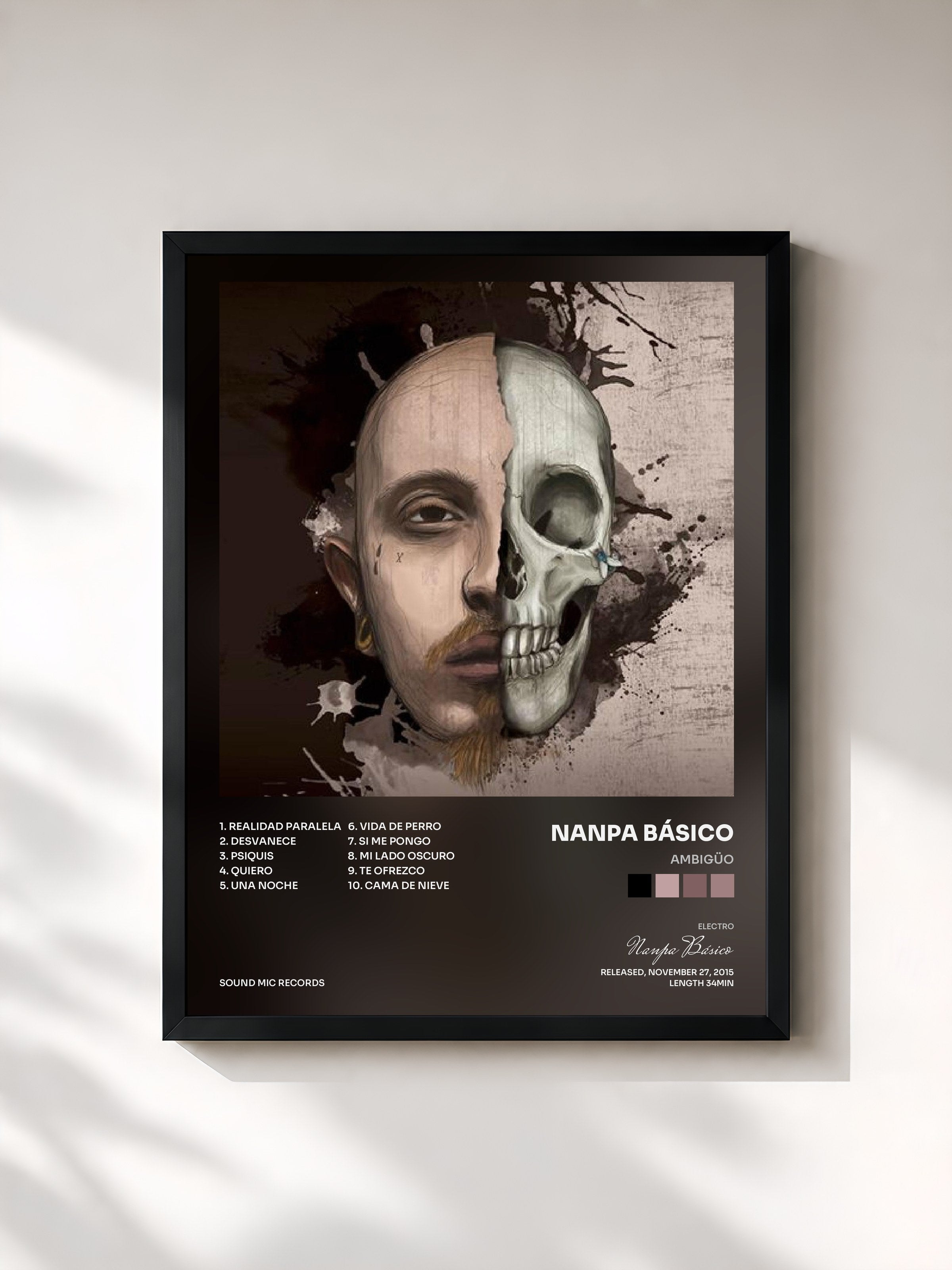 #noir Tableau de l'album Ambigüo de Nanpa Básico, cadre noir, imprimé et encadré en France