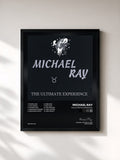 #noir Tableau de l'album The Ultimate Experience de Michael Ray, cadre noir, imprimé et encadré en France