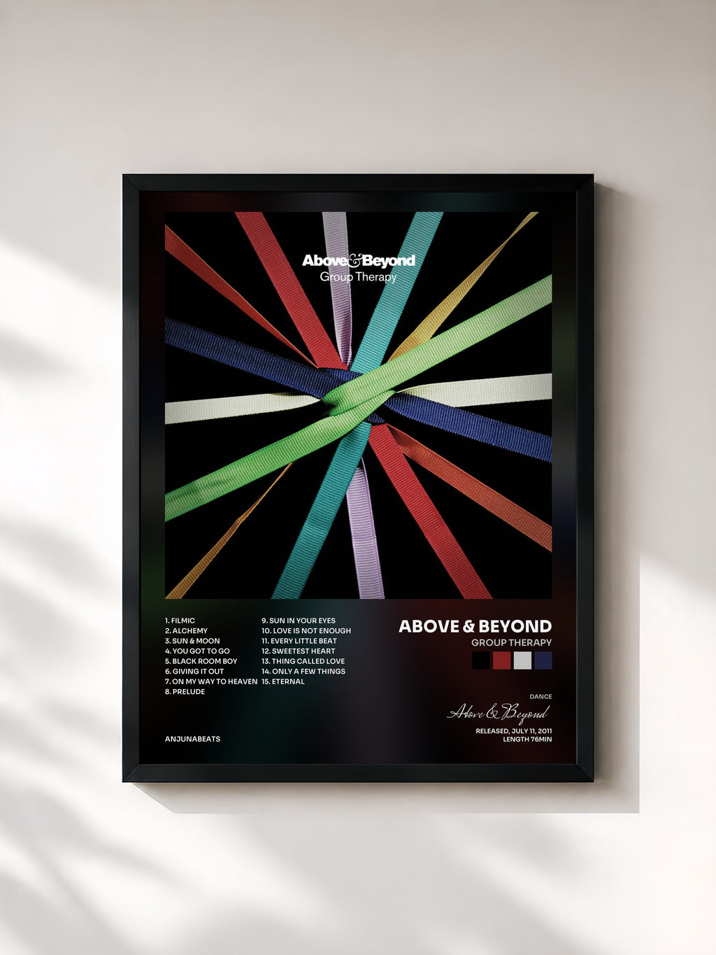 #noir Tableau de l'album Group Therapy de Above & Beyond, cadre noir, imprimé et encadré en France