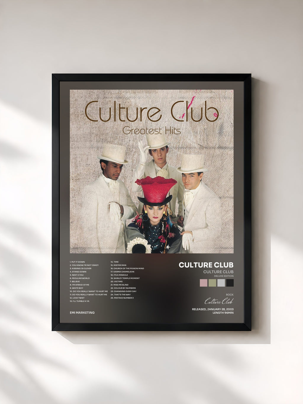 #noir Tableau de l'album Culture Club (Deluxe Edition) de Culture Club, cadre noir, imprimé et encadré en France