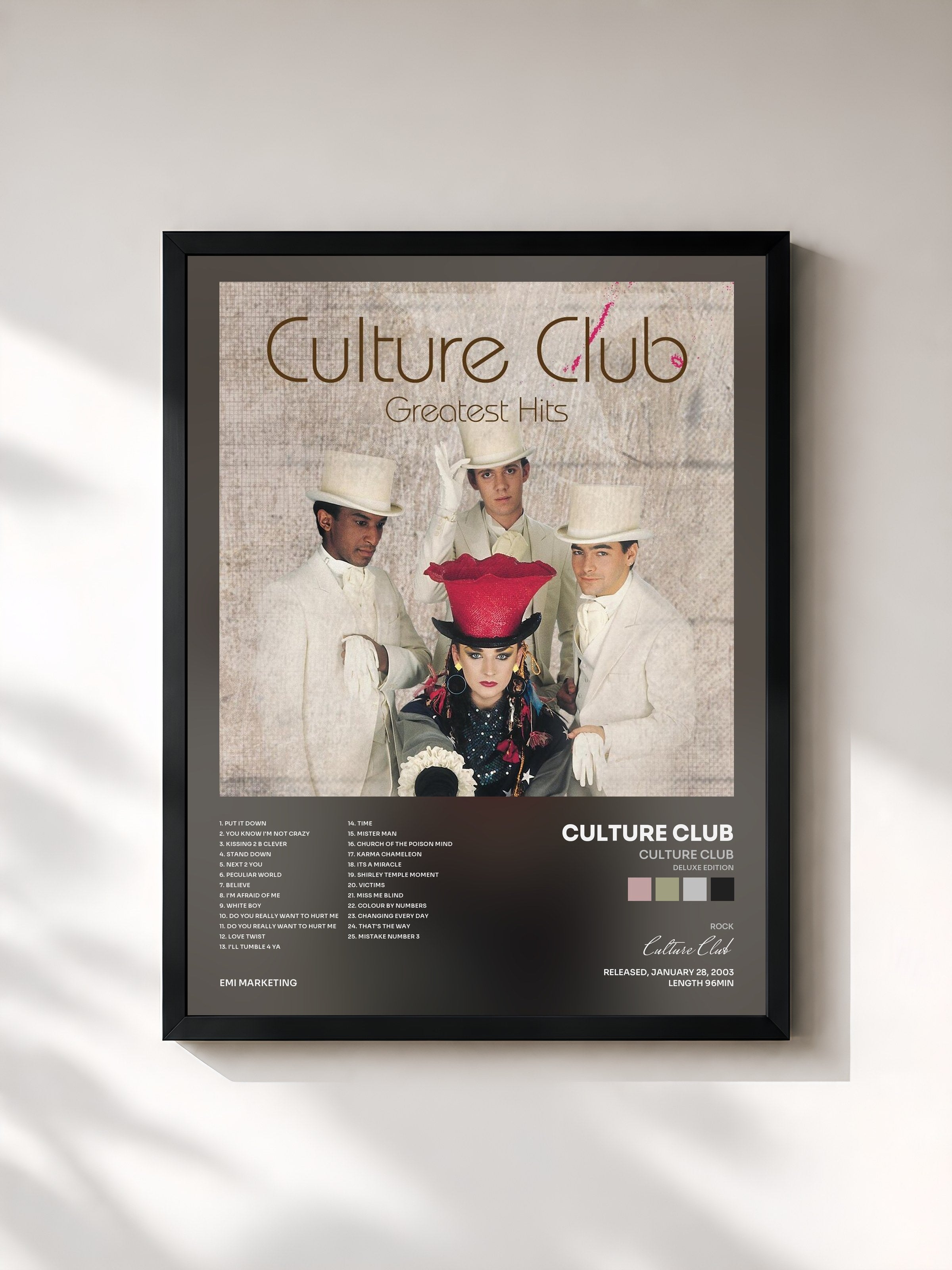 #noir Tableau de l'album Culture Club (Deluxe Edition) de Culture Club, cadre noir, imprimé et encadré en France