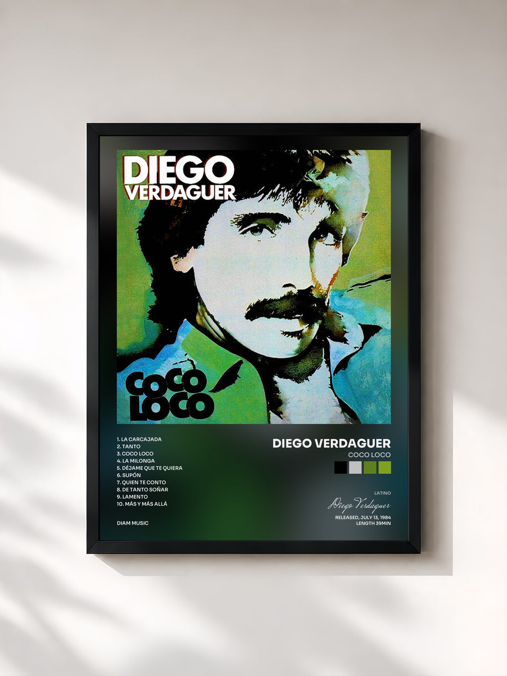 #noir Tableau de l'album Coco Loco de Diego Verdaguer, cadre noir, imprimé et encadré en France